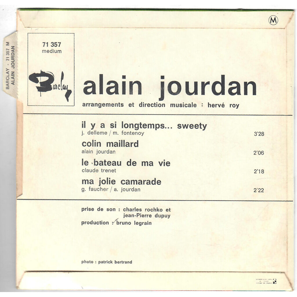  ALAIN JOURDAN  -  il y a si longtemps… sweety 