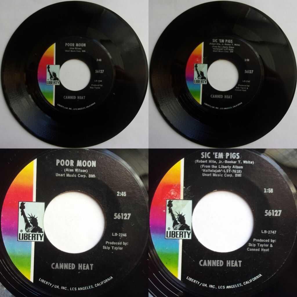 Poor moon / sic 'em pigs de Canned Heat, SP chez CED.Records Ref