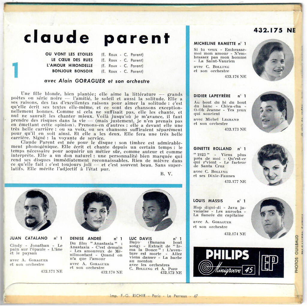  CLAUDE PARENT  -  1 - où vont les étoiles 