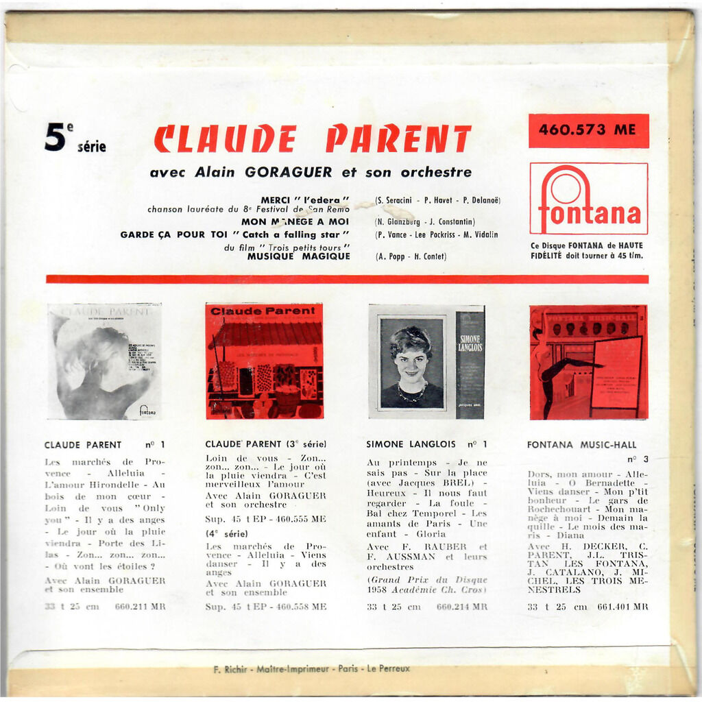  CLAUDE PARENT  -  merci (l'edera) 