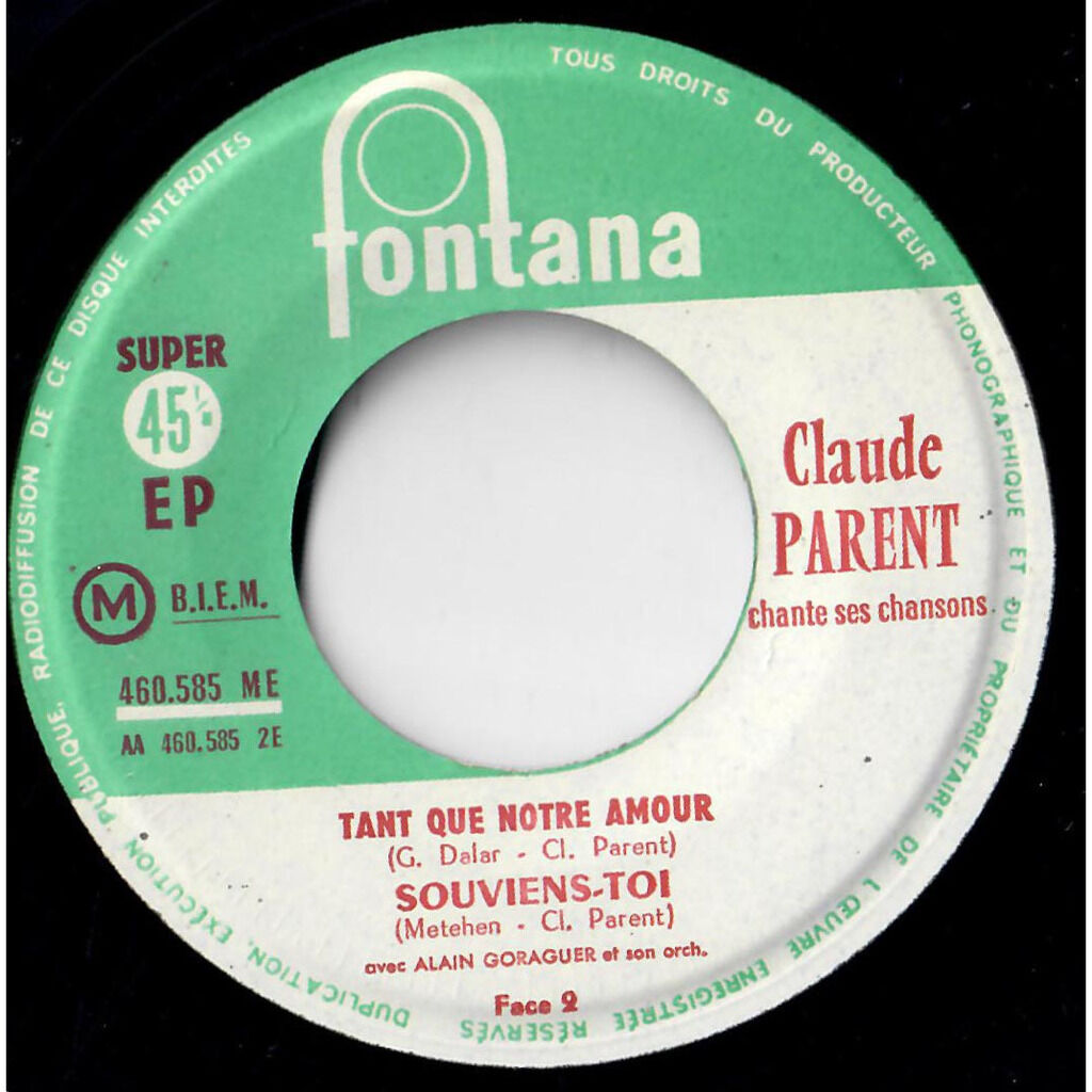  CLAUDE PARENT  -  chante ses chansons 