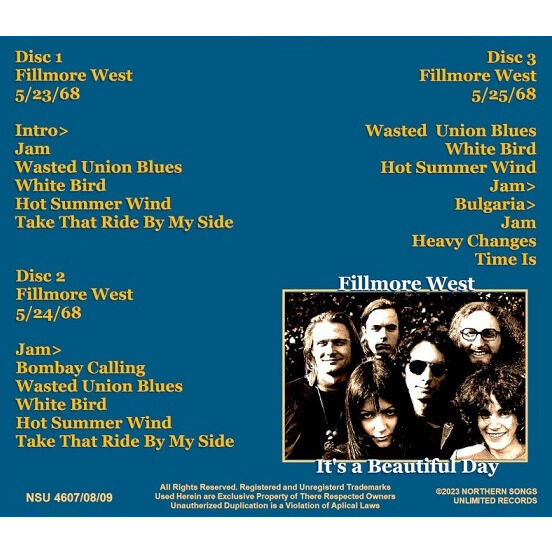 Live at the fillmore west 1968 may 23, 24, 25. ltd 3cd by It'S A Beautiful Day, CD x 3 with