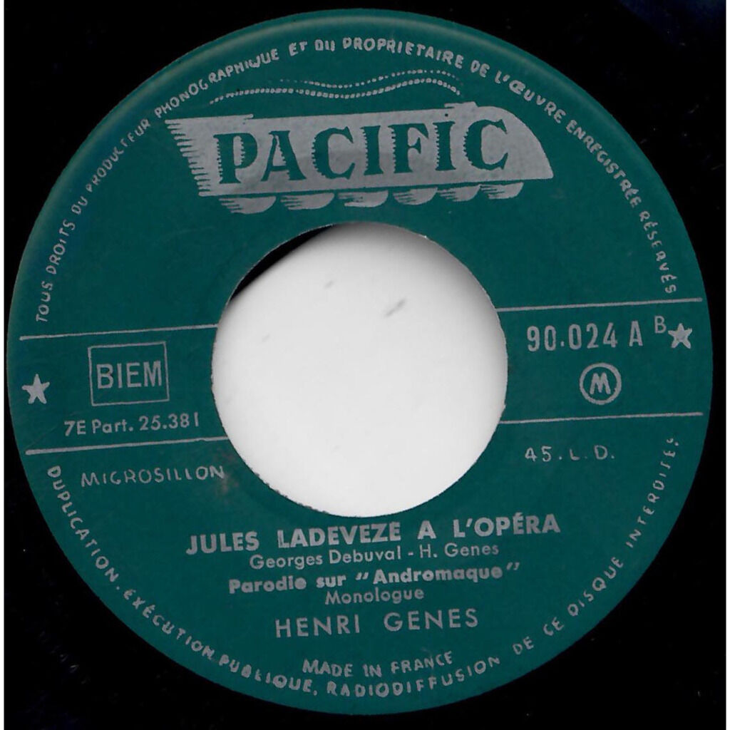  HENRI GÉNÈS  -  1 - chant et monologue 