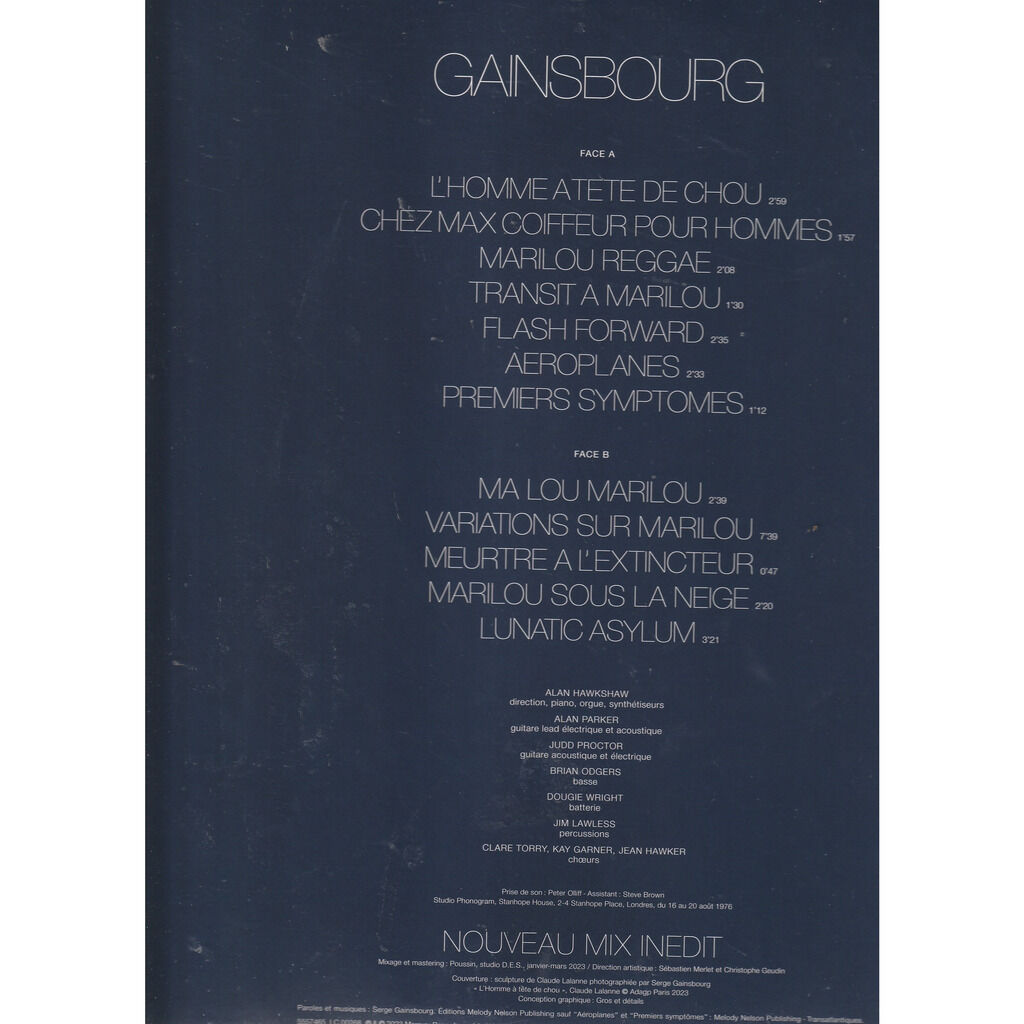  serge gainsbourg  -  l'homme a tete de chou 