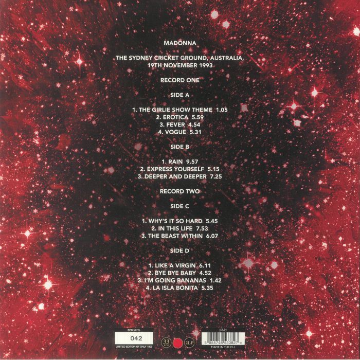  Madonna  -  the girlie show - live (the sydney cricket ground, australia 19th november 1993) 