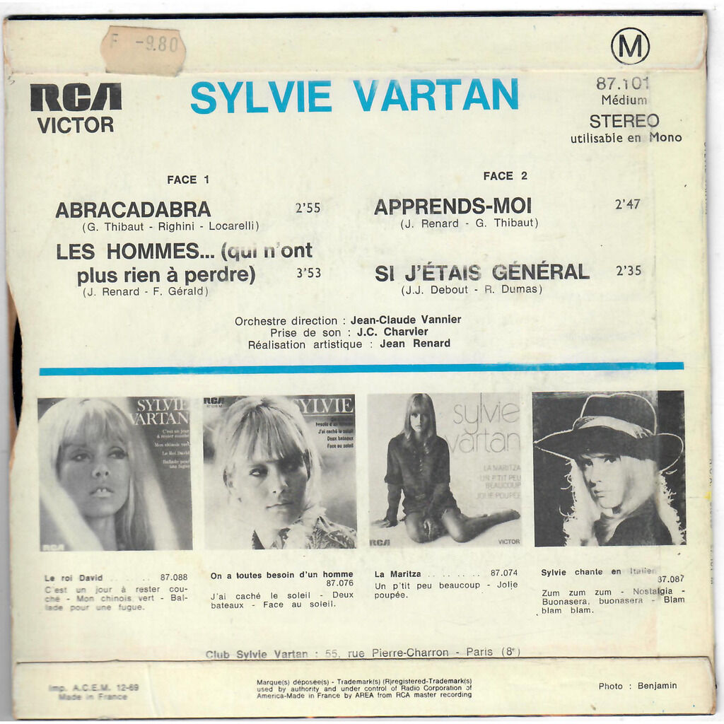  SYLVIE VARTAN JOHNNY HALLYDAY  -  les hommes qui n'ont plus rien à perdre 
