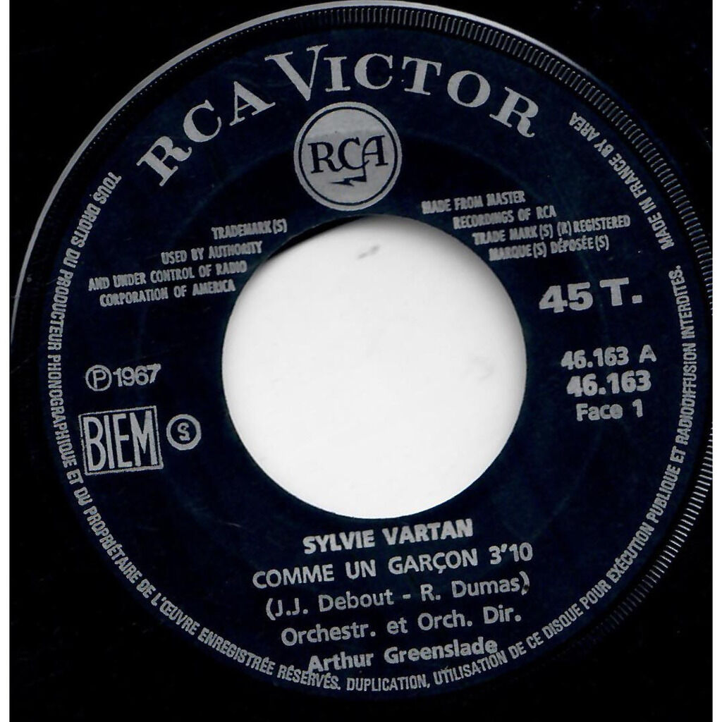  SYLVIE VARTAN  -  comme un garçon / nuit de neige 