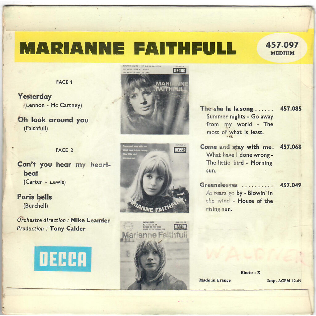  MARIANNE FAITHFULL  -  what’d i say 