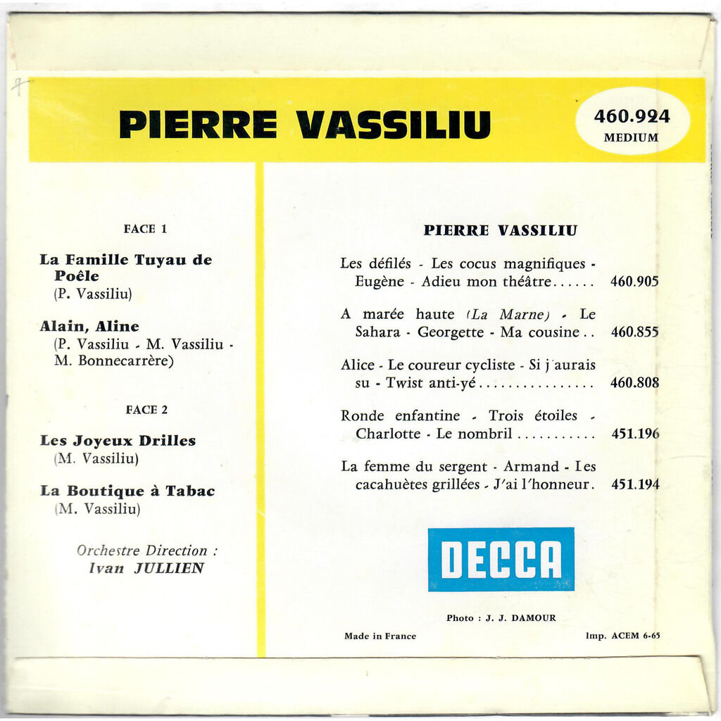  PIERRE VASSILIU  -  la famille tuyau de poële 