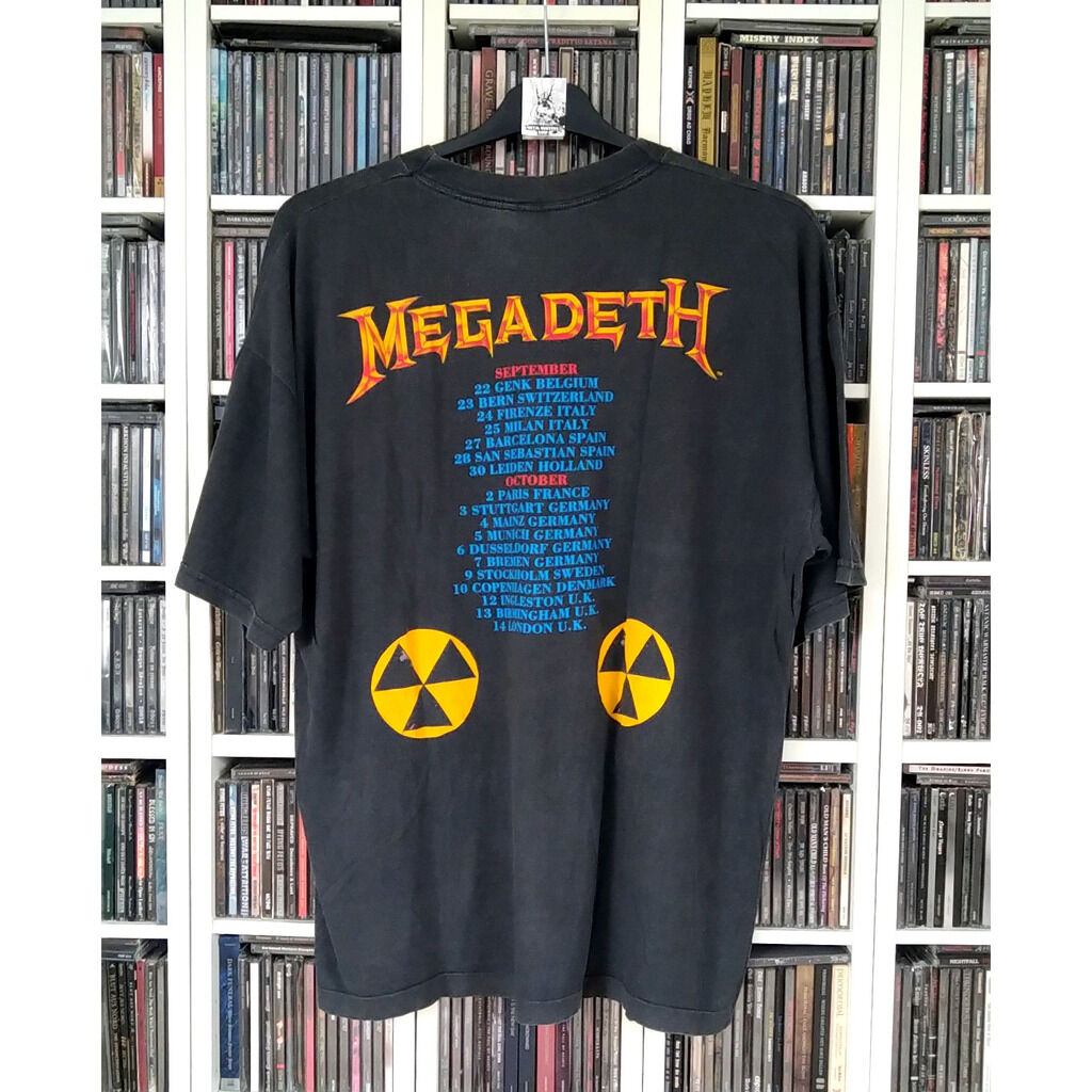 megadeth  -  launch (xl size) vintage official t-shirt 1990 