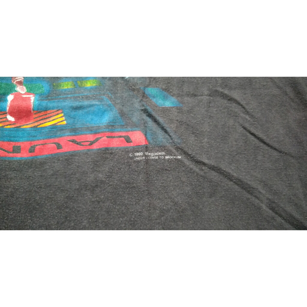  megadeth  -  launch (xl size) vintage official t-shirt 1990 