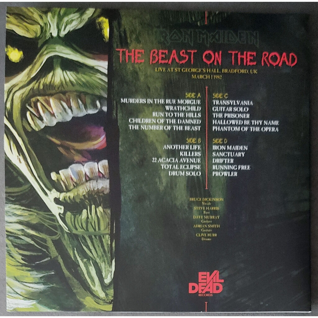  Iron Maiden  -  the beast on the road uk tour -red vinyl 