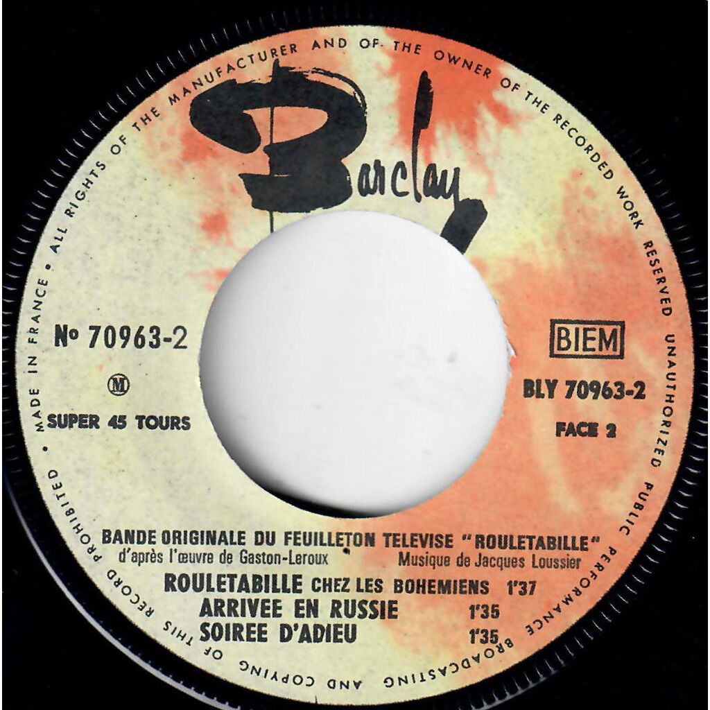  Jacques Loussier  -  bande originale du feuilleton télévisé rouletabille 