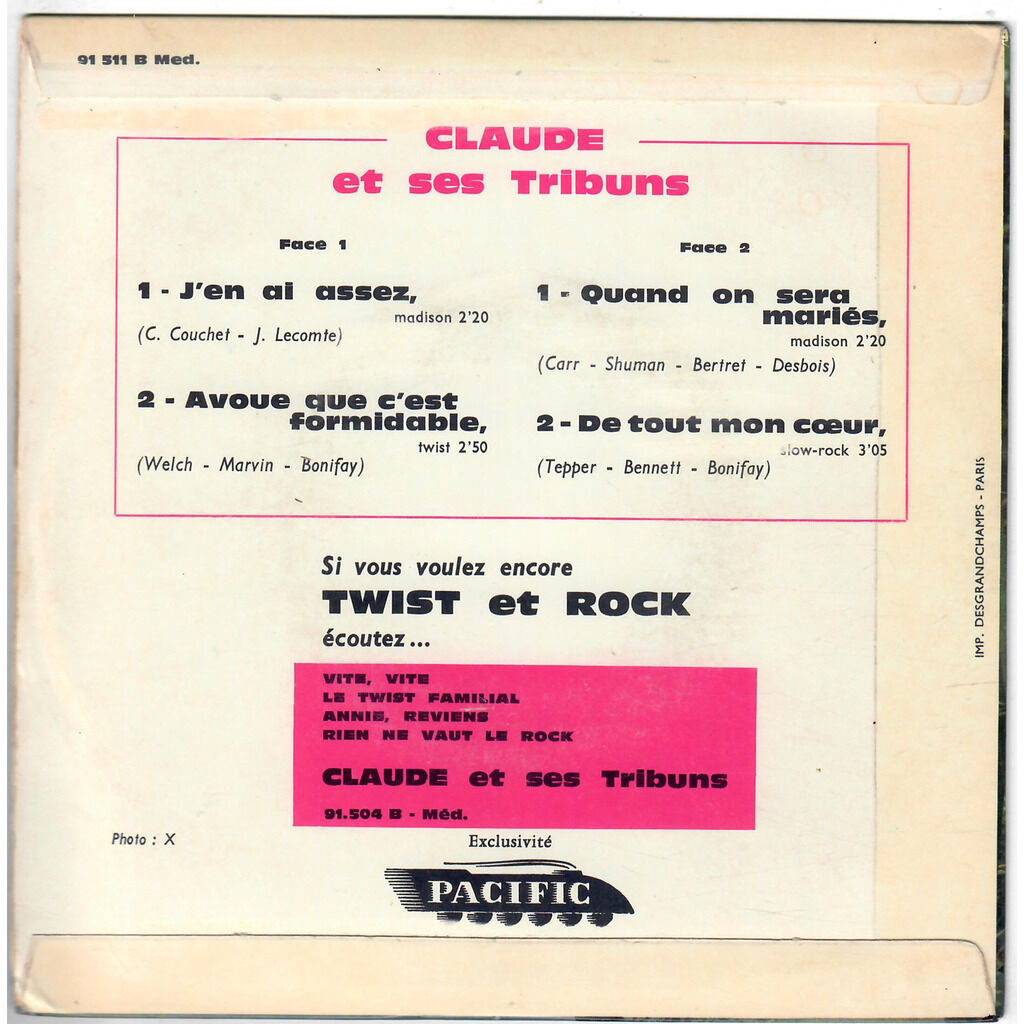  CLAUDE ET SES TRIBUNS  -  j'en ai assez 