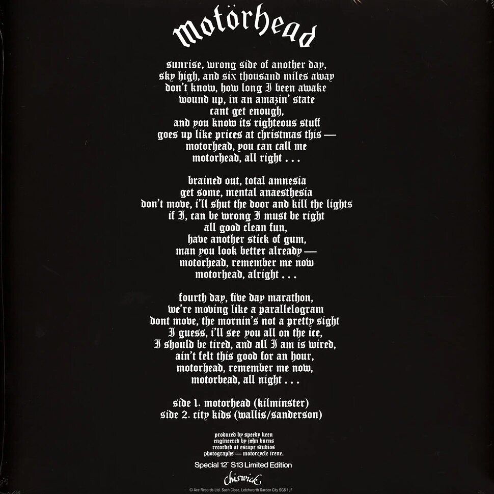  Motörhead  -  motörhead / city kids 