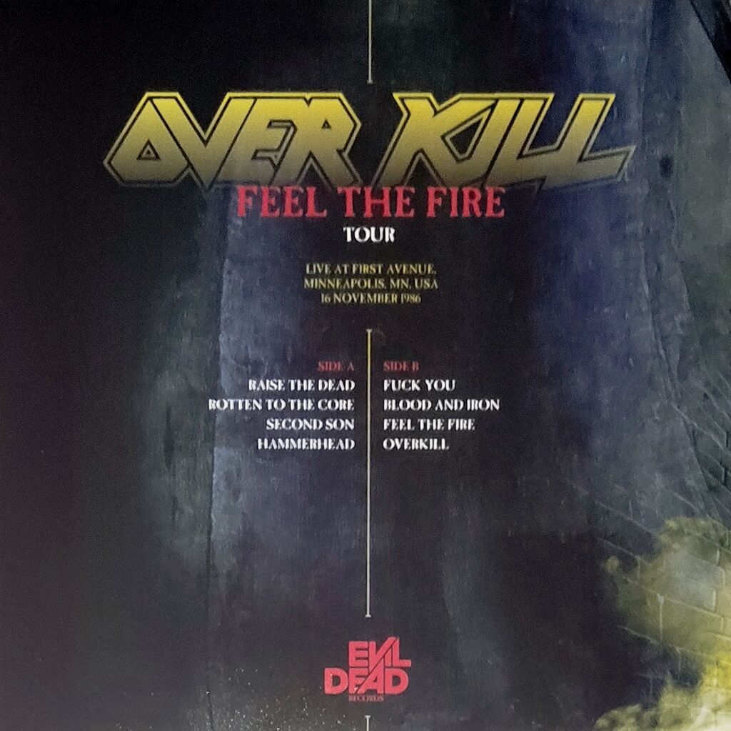  Overkill  -  feel the fire tour -blue vinyl 