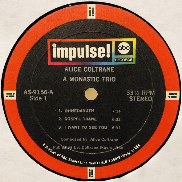  Alice Coltrane  -  a monastic trio 