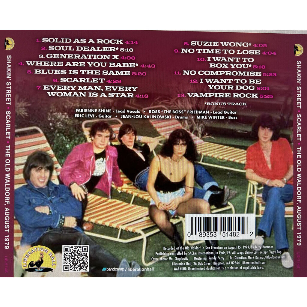  Shakin' Street  -  scarlet: the old waldorf august 1979 
