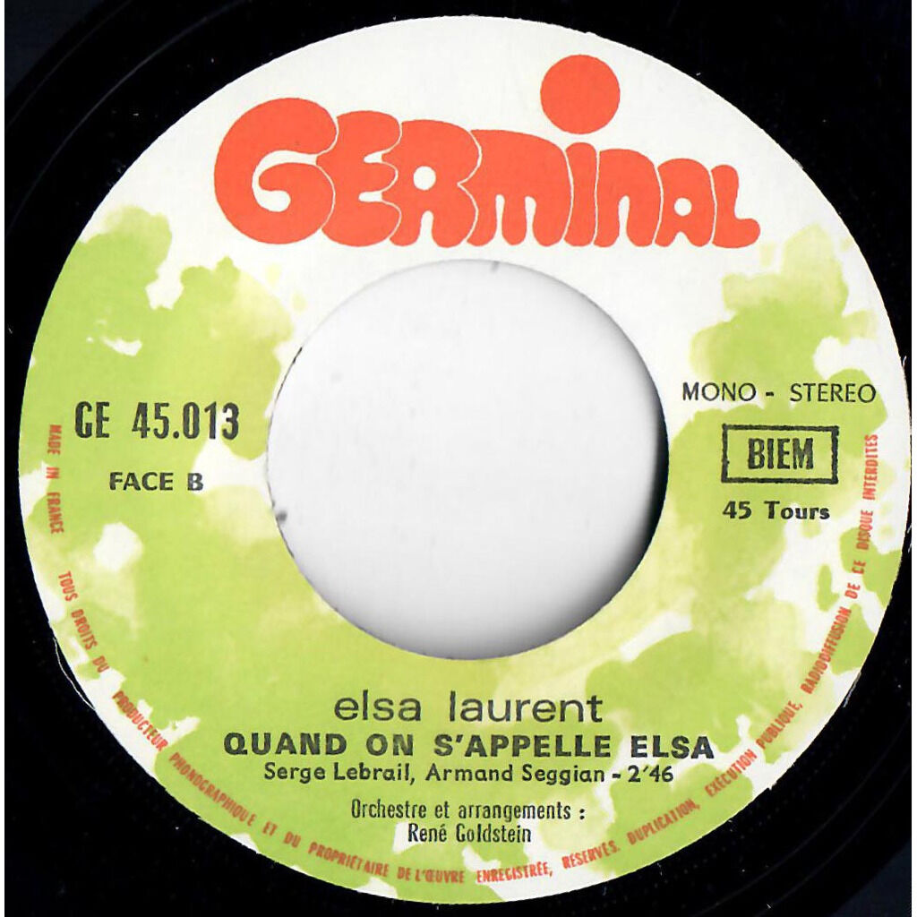  Elsa Laurent  -  toute seule / quand on s'appelle elsa 