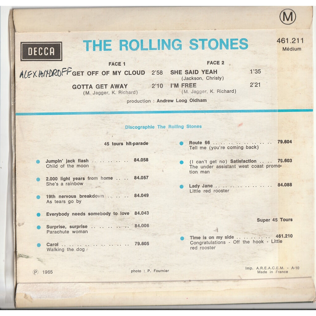  the rolling stones  -  get off of my cloud 