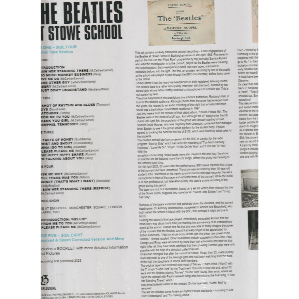 the beatles  -  at stowe school box 