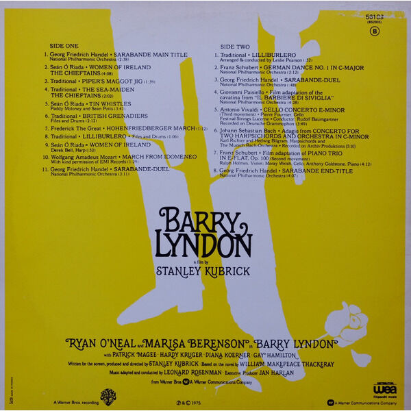 Barry lyndon (music from the academy award winning soundtrack) de Barry ...