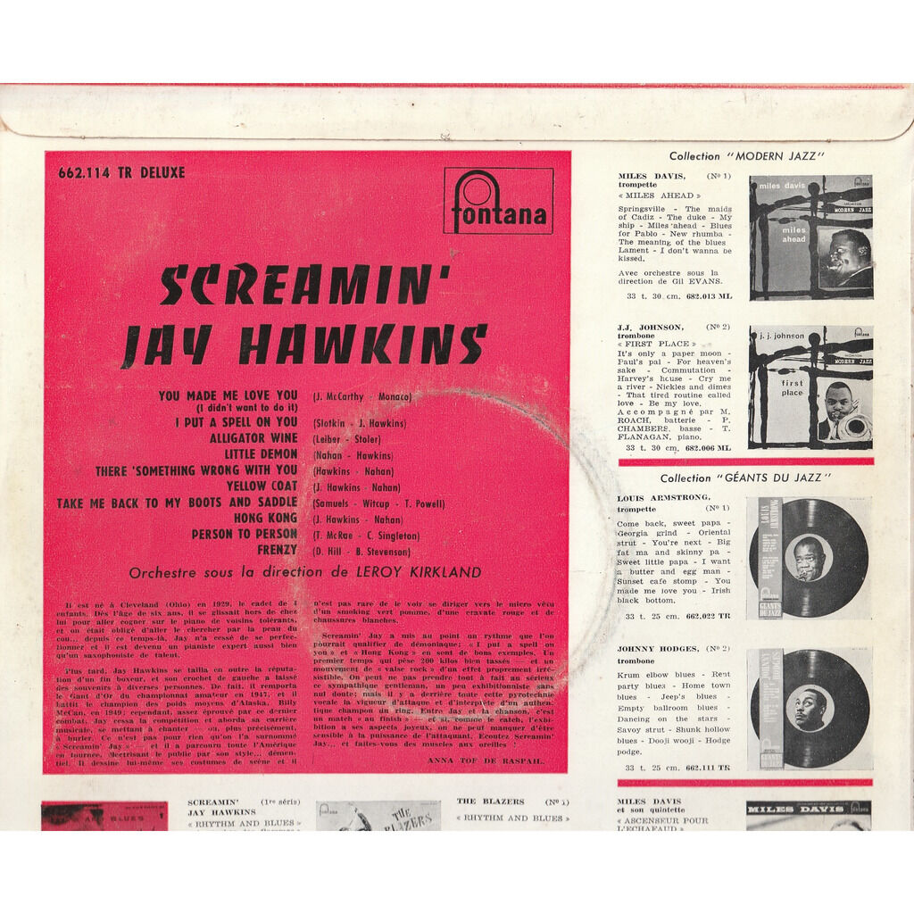 screamin' jay hawkins  -  25 cm fontana 