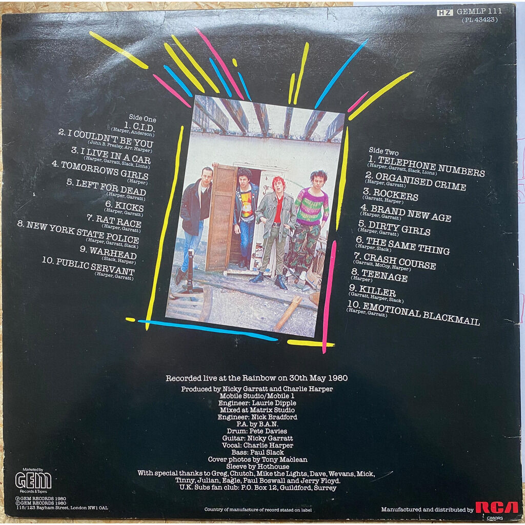  UK Subs  -  crash course - live 