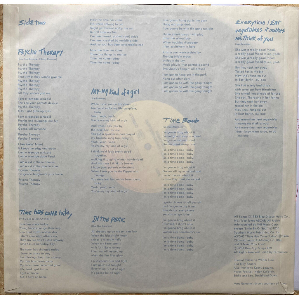  Ramones  -  subterranean jungle 