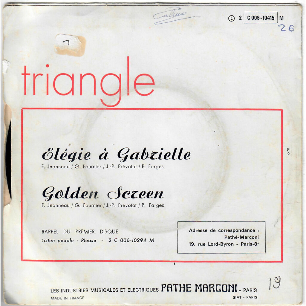  Triangle (3)  -  elégie à gabrielle 