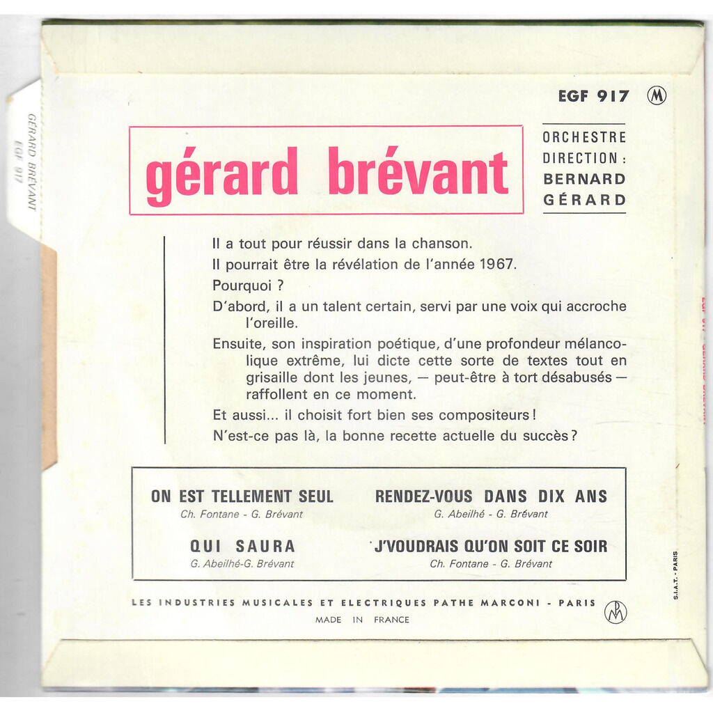  Gérard Brévant  -  on est tellement seul 
