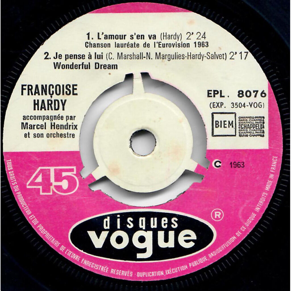  Françoise Hardy  -  l'amour s'en va 