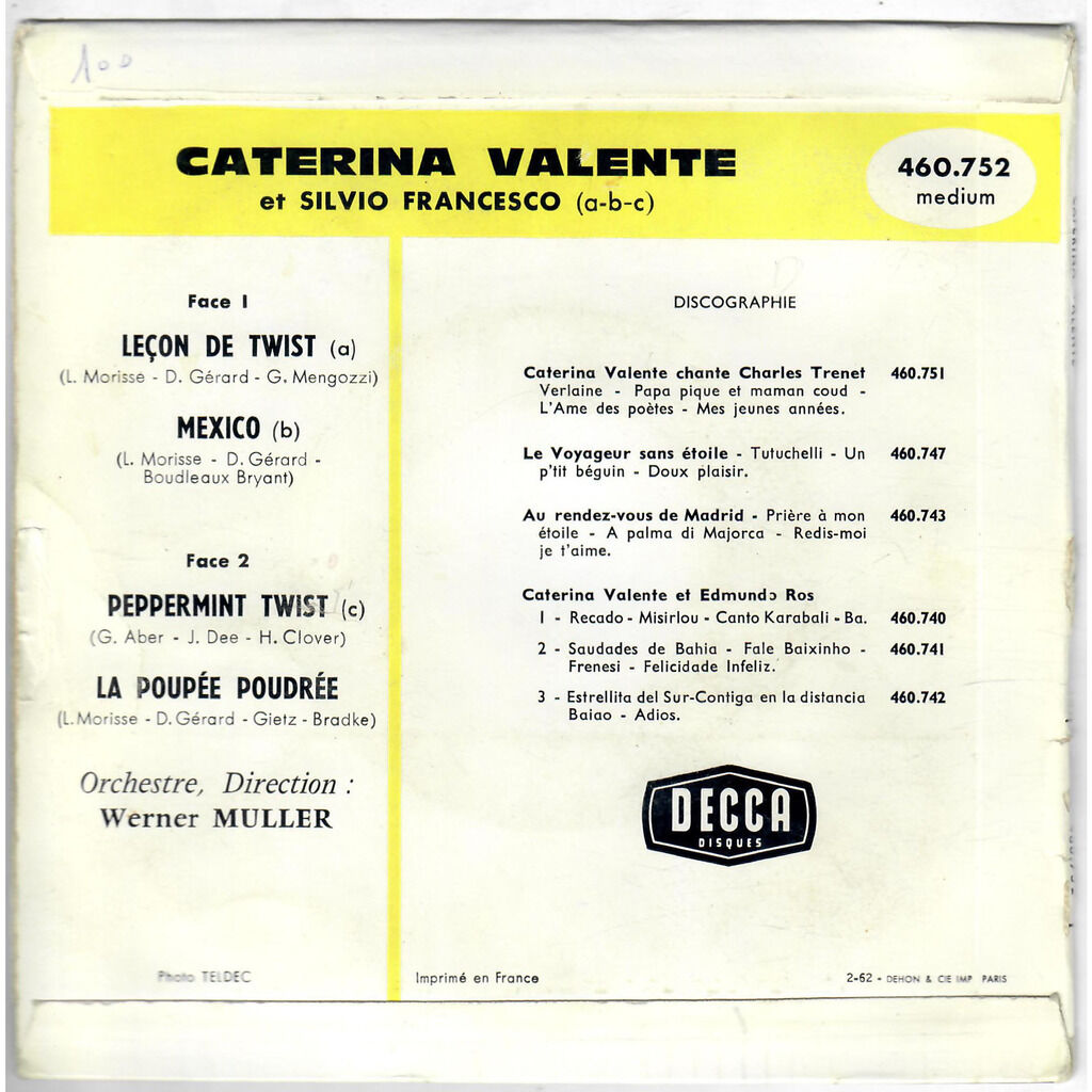  Caterina Valente Et Silvio Francesco  -  leçon de twist 
