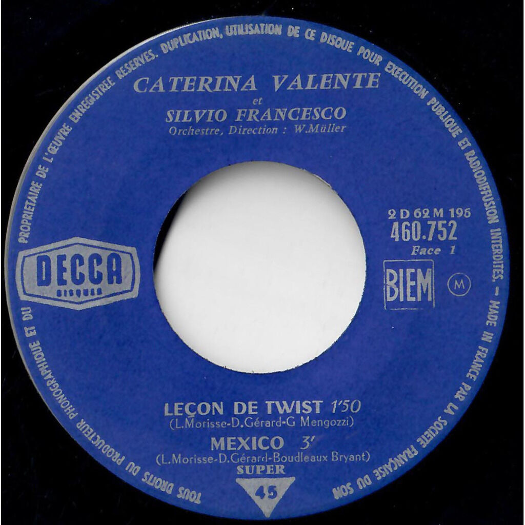  Caterina Valente Et Silvio Francesco  -  leçon de twist 