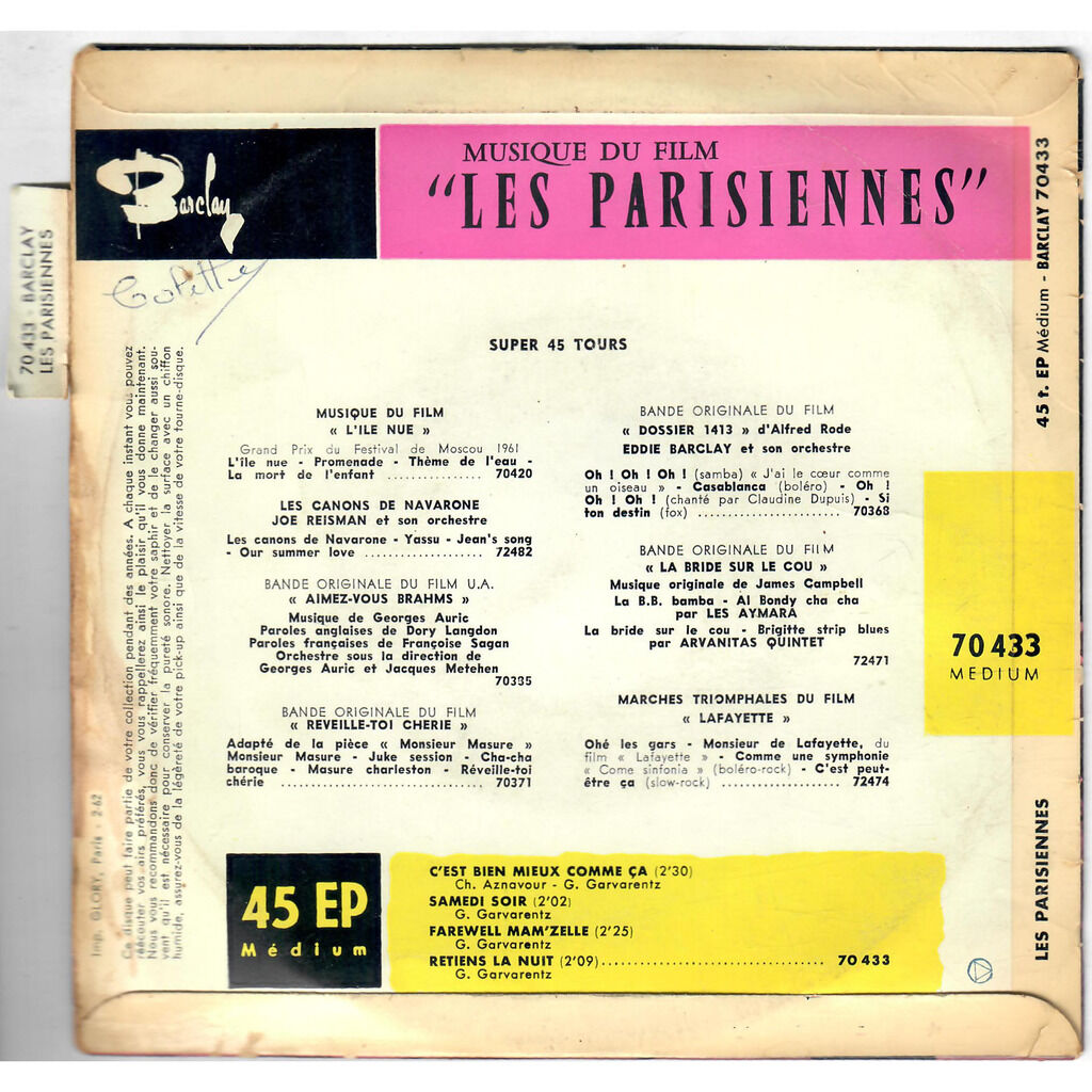  Les Chaussettes Noires Avec Gillian Hills Et Les P  -  musique du film 'les parisiennes' 