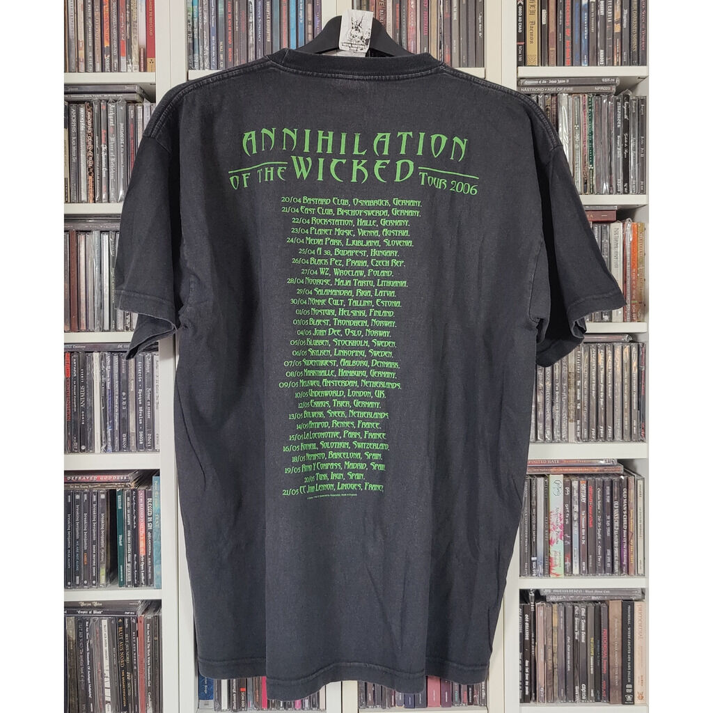  nile  -  annihilation of the wicked (xl size) europe tour t-shirt vintage 2006 razamataz 