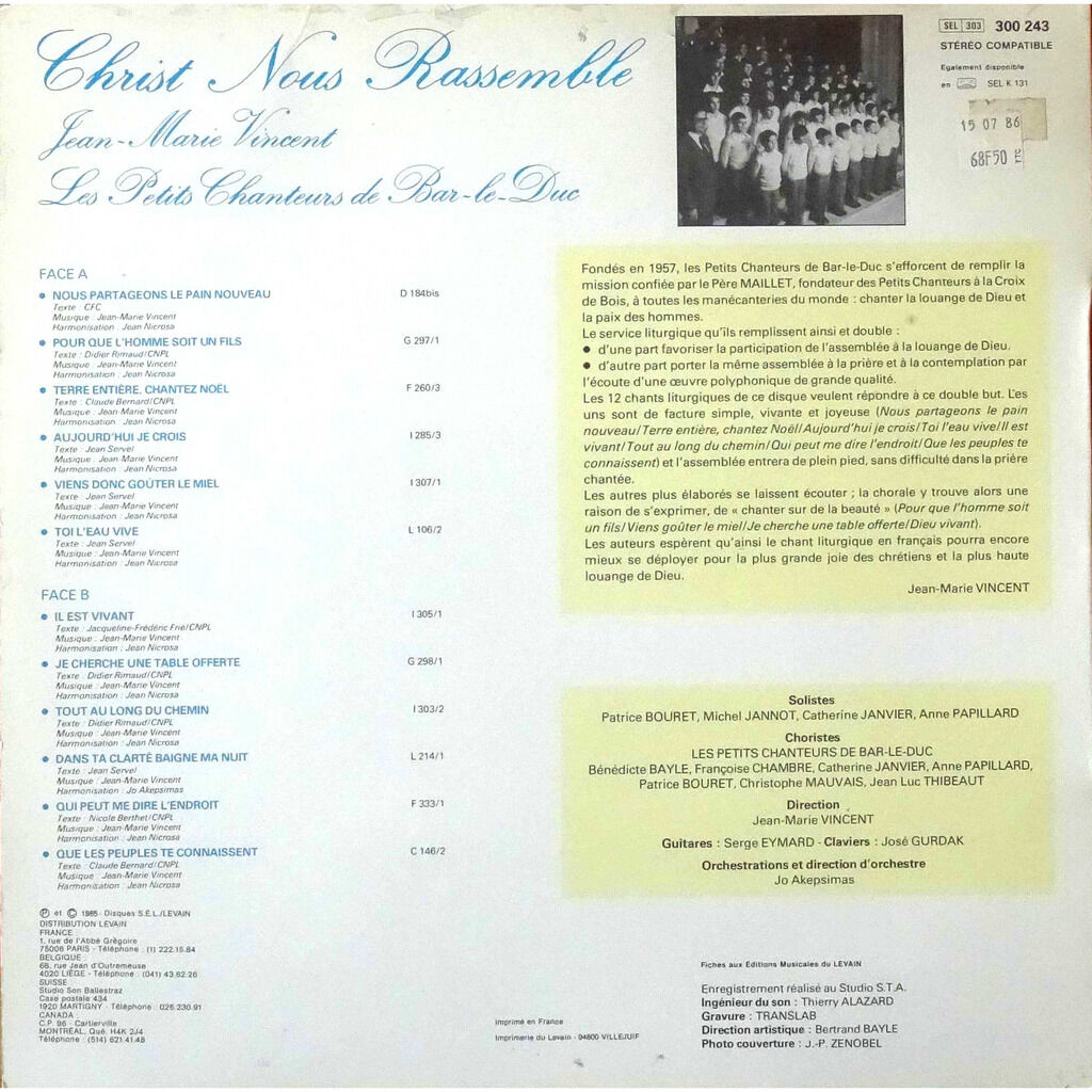  JEAN MARIE VINCENT  -  christ nous rassemble 