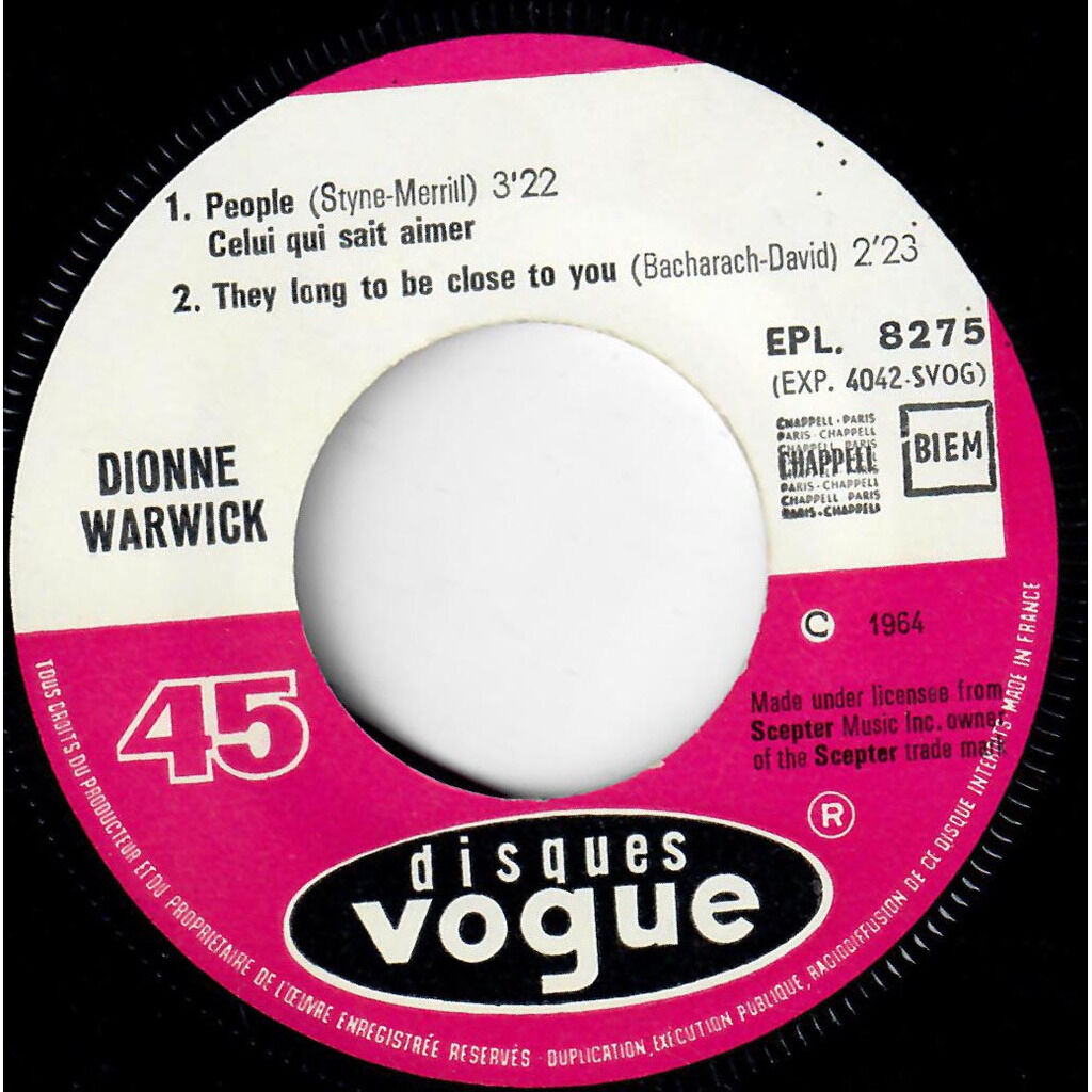  Dionne Warwick  -  people (celui qui sait aimer) 