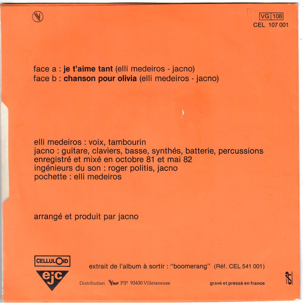  Elli & Jacno  -  je t'aime tant 