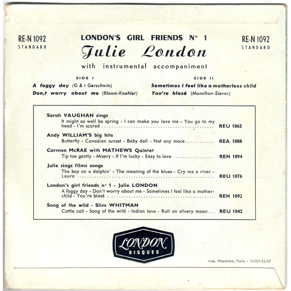  Julie London  -  london's girl friends n° 1 