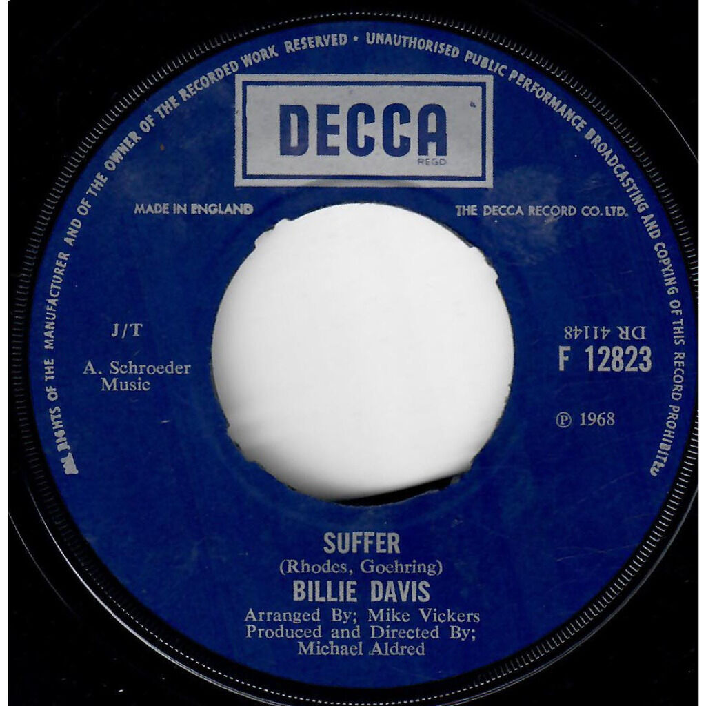  Billie Davis  -  i want you to be my baby / suffer 