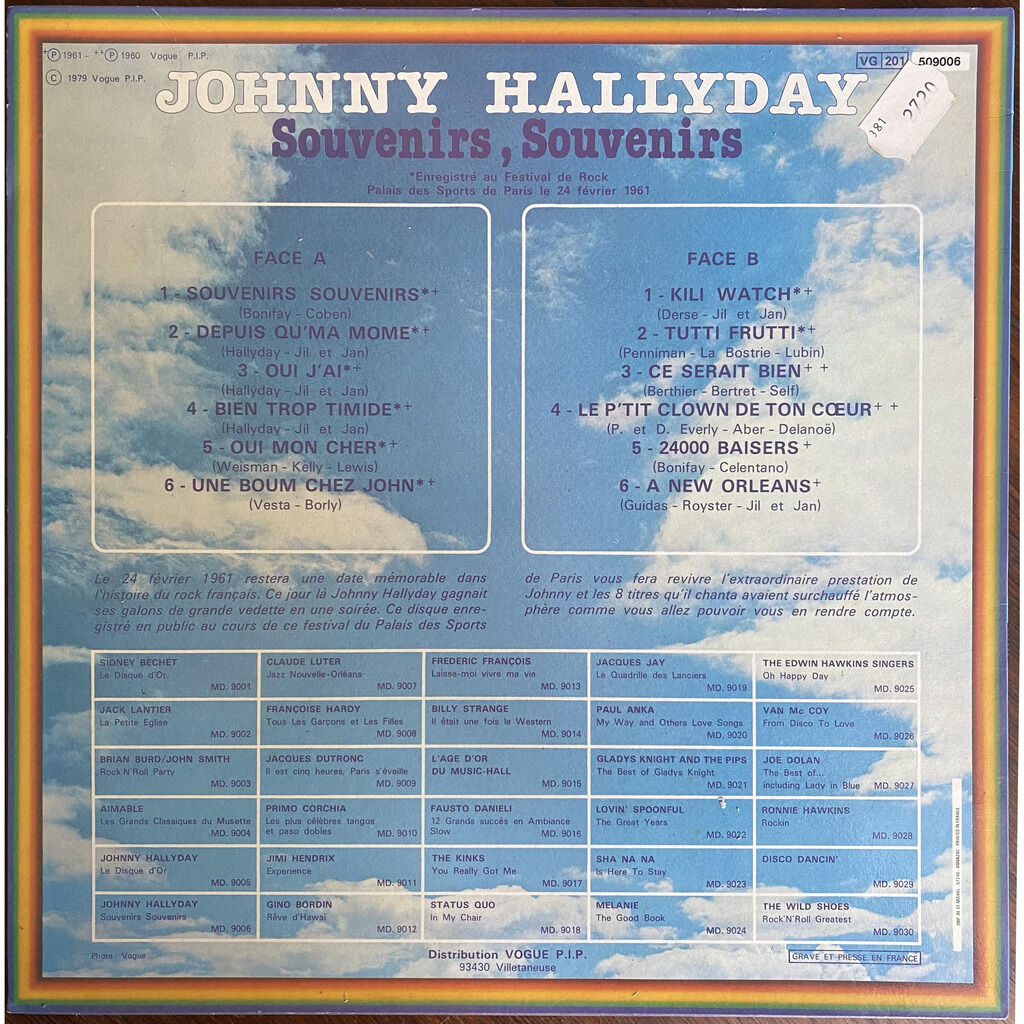  Johnny Hallyday  -  souvenirs souvenirs 