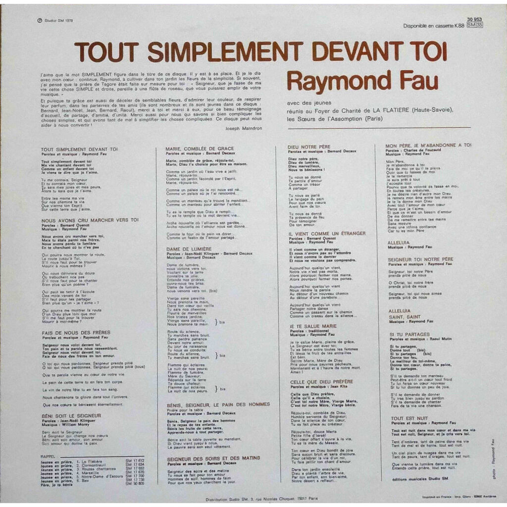  Raymond Fau  -  tout simplement devant toi 