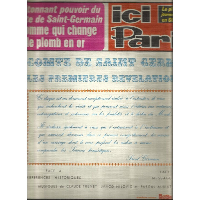  le comte de saintgermain janco nilovic  -  les premieres revelations 