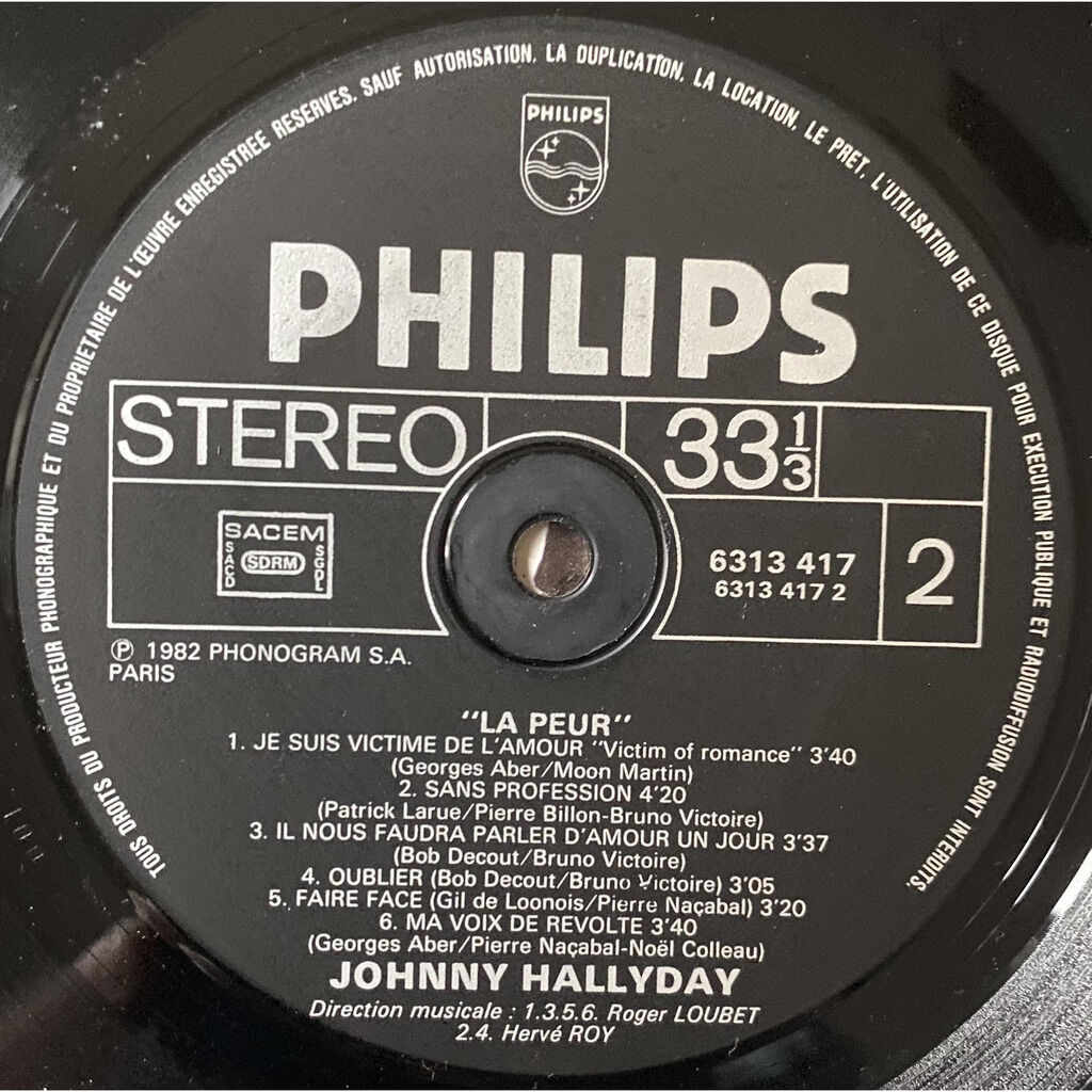  Johnny Hallyday  -  la peur 