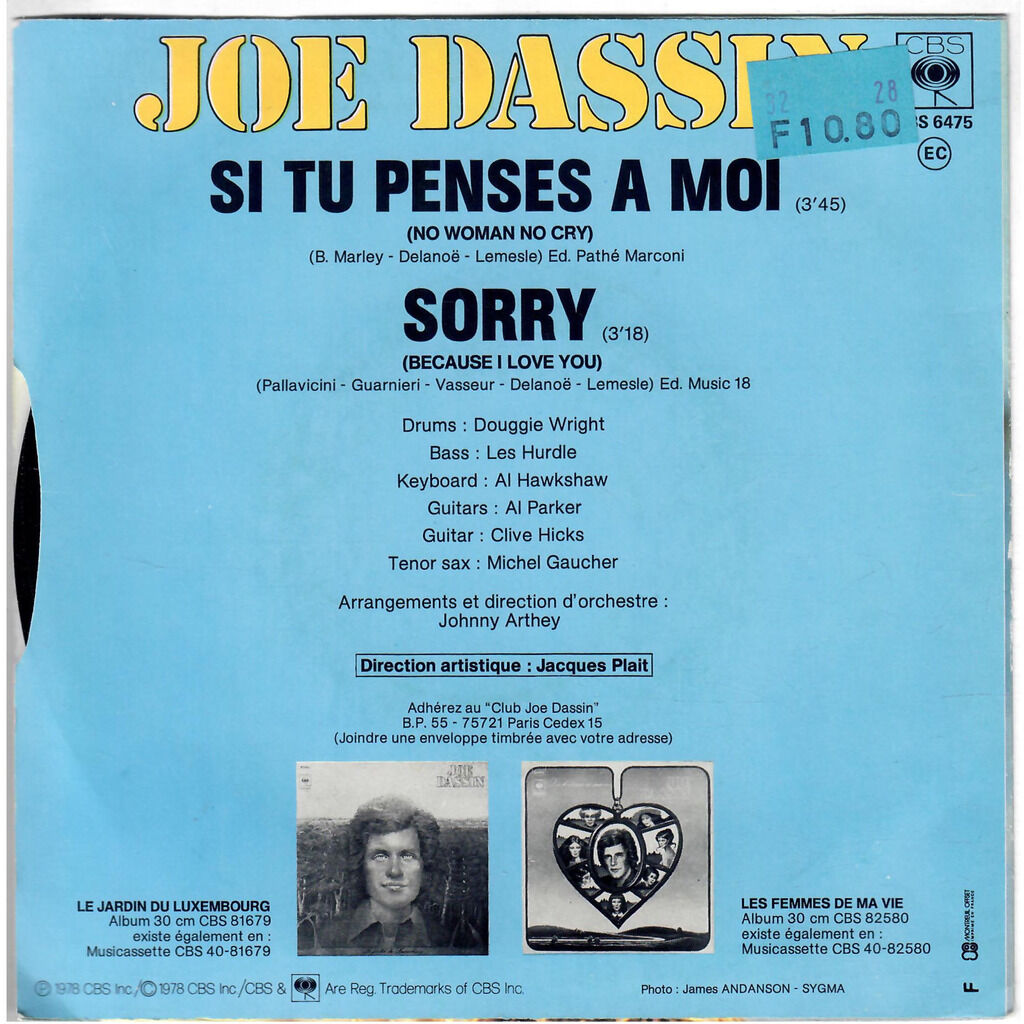  Joe Dassin  -  si tu penses a moi / sorry 