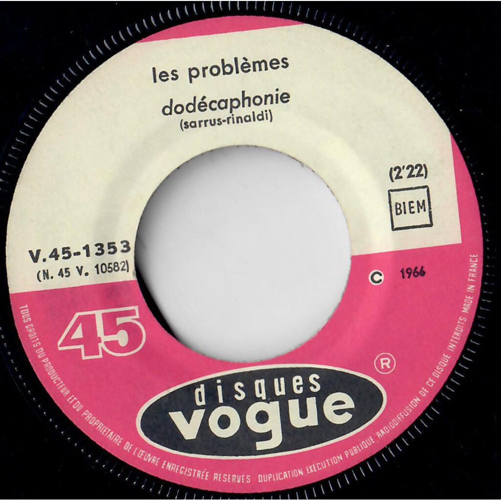  Antoine (2) / Les Problèmes  -  je dis ce que je pense et je vis comme je veux / dodécaphonie 