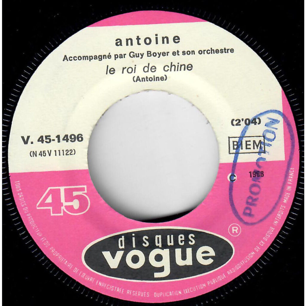 Antoine (2)  -  bonjour salut / le roi de chine 