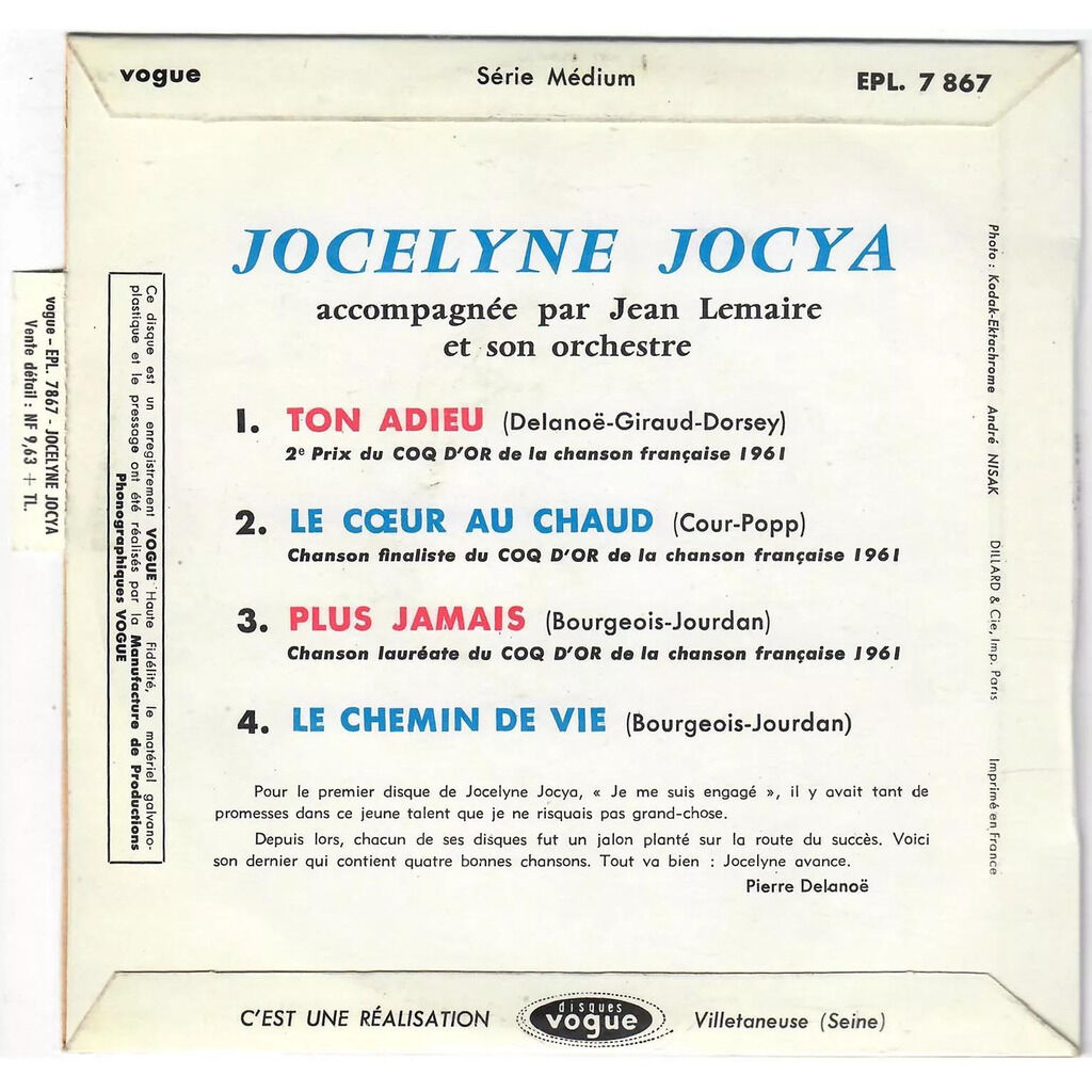  Jocelyne Jocya  -  ton adieu 