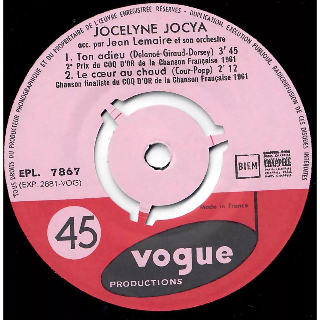  Jocelyne Jocya  -  ton adieu 